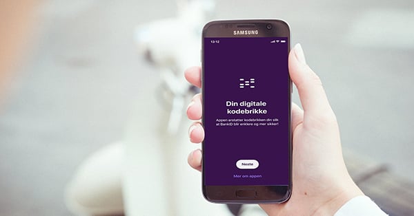 Mobil med visning av BankID-app